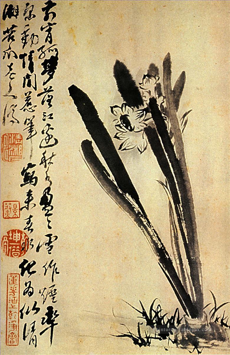 Shitao les narcisses 1694 chinois traditionnel Peintures à l'huile
